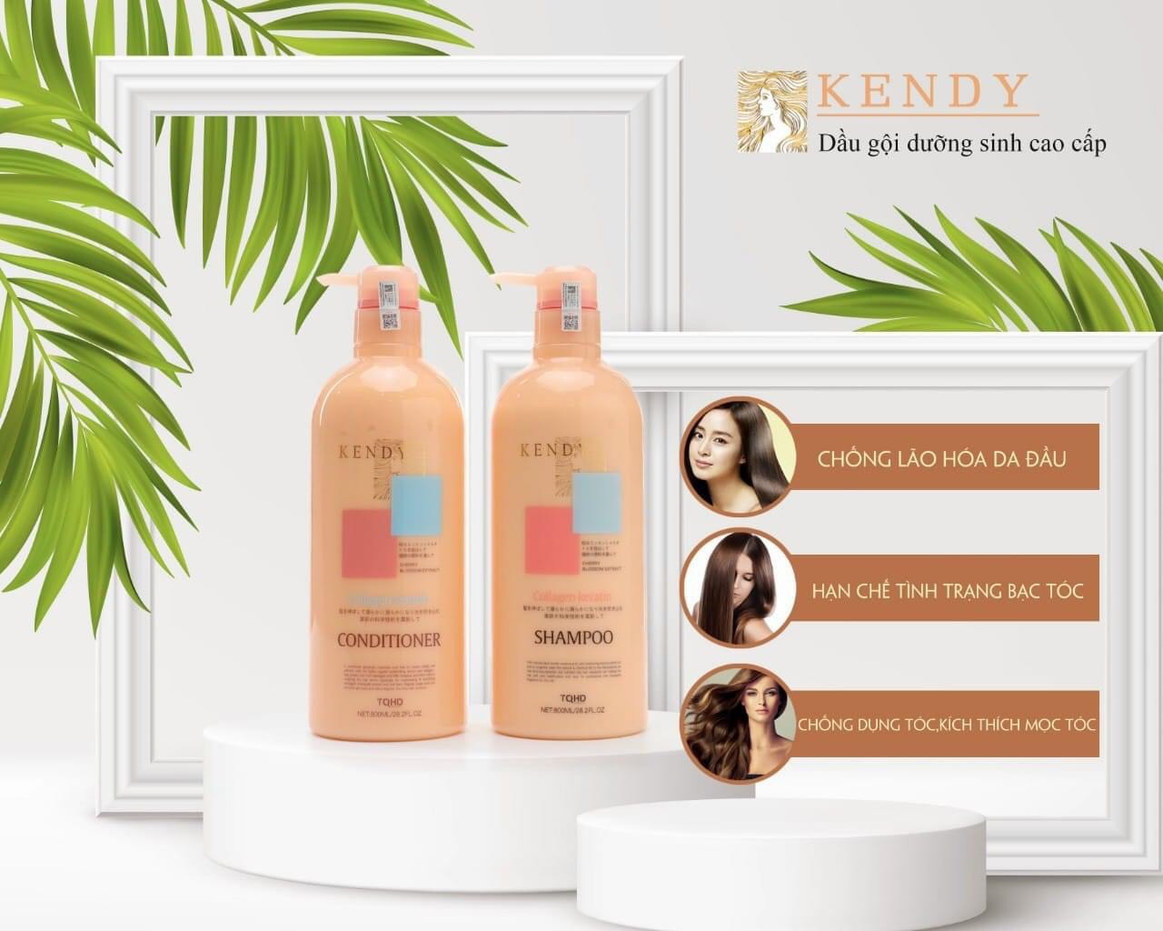 Cặp Dầu Gội Xả Nhật Kendy Dưỡng Sinh Cao Cấp 800ml