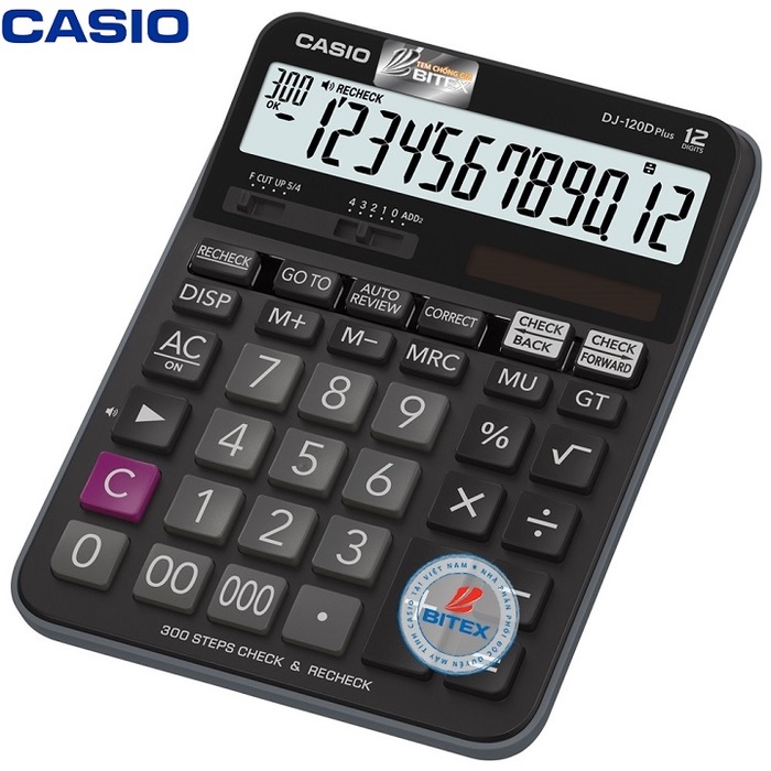 Máy tính Casio DJ-120D Plus - Chính Hãng Bitex, Bảo hành 7 năm