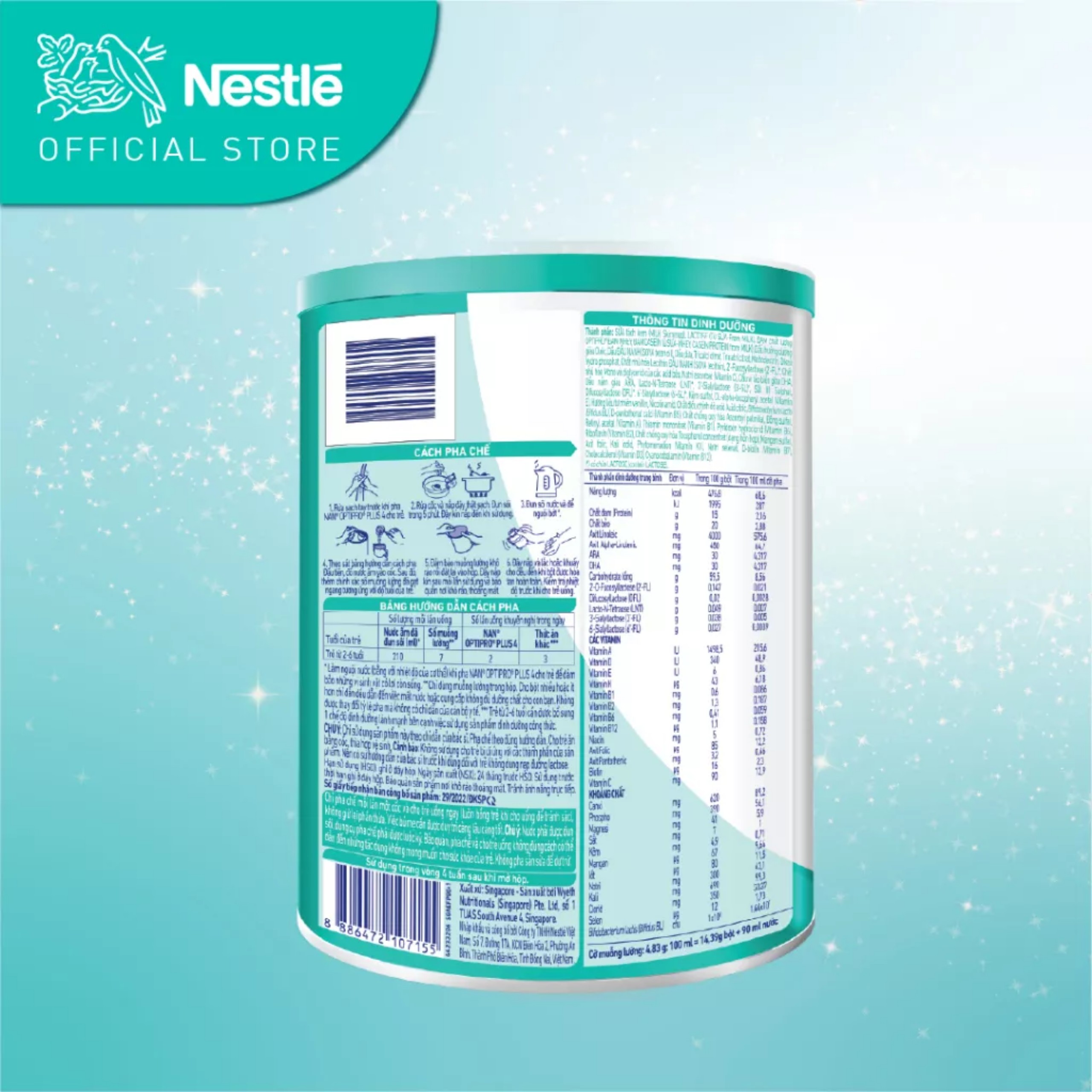 (HSD T2-2026) (MẪU MỚI) Sữa Bột Nestle NAN OPTIPRO PLUS 5HMO Số 4 – Hộp 800g.