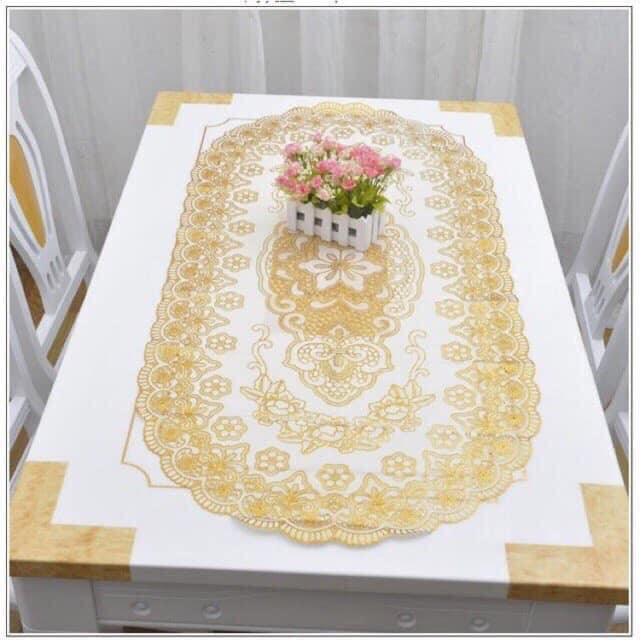 Khăn trải bàn hoa văn dập nổi sang trọng (loai 45x80 )
