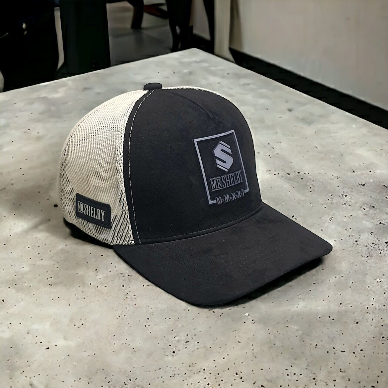 Mũ lưỡi trai phối lưới thời trang chữ S in nổi unisex
