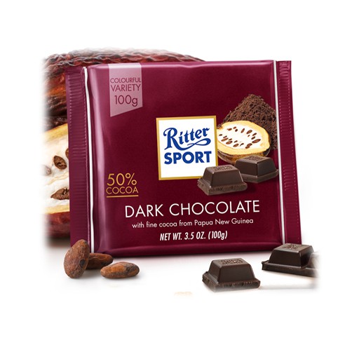 Socola đen 50% cacao Ritter Sport 100g