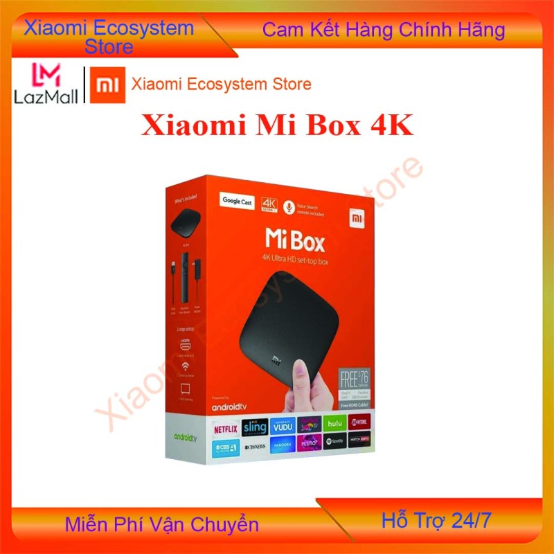 [BẢN Q TẾ] Xiaomi Mi Box 4K Global | đầu Android TV Box | tivi box, mibox | tv box xiaomi, Xiaomi mibox  | Hỗ trợ tìm kiếm bằng giọng nói, có kèm điều khiển Kết nối Wifi  Bluetooth 4.2 | XIAOMI ECOSYSTEM STORE