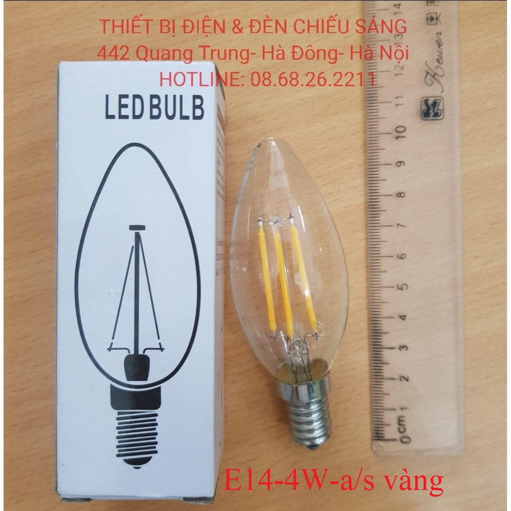 Bóng đèn led 4w- edison g45, a60,đui e14,e27 a/s vàng