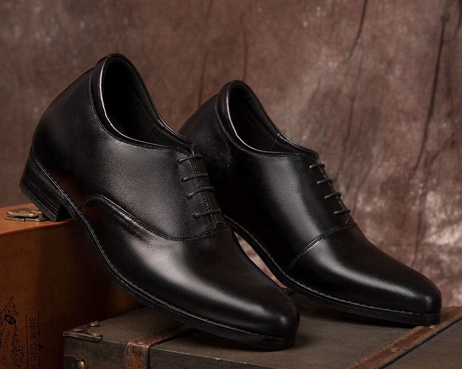 [8cm] men's height increasing shoes T & Tra s1012 black-inside secret High
