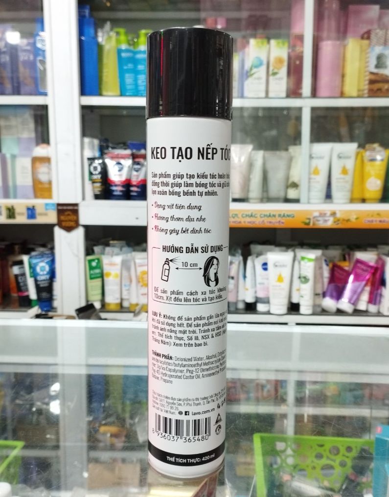 Keo tạo kiểu tóc cứng Lavox 420ml