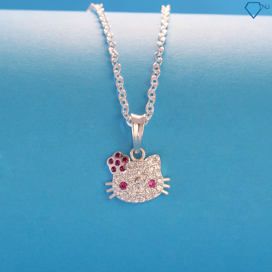 Dây chuyền trẻ em hình Hello Kitty bằng bạc dễ thương DTN0011 - Trang Sức TNJ
