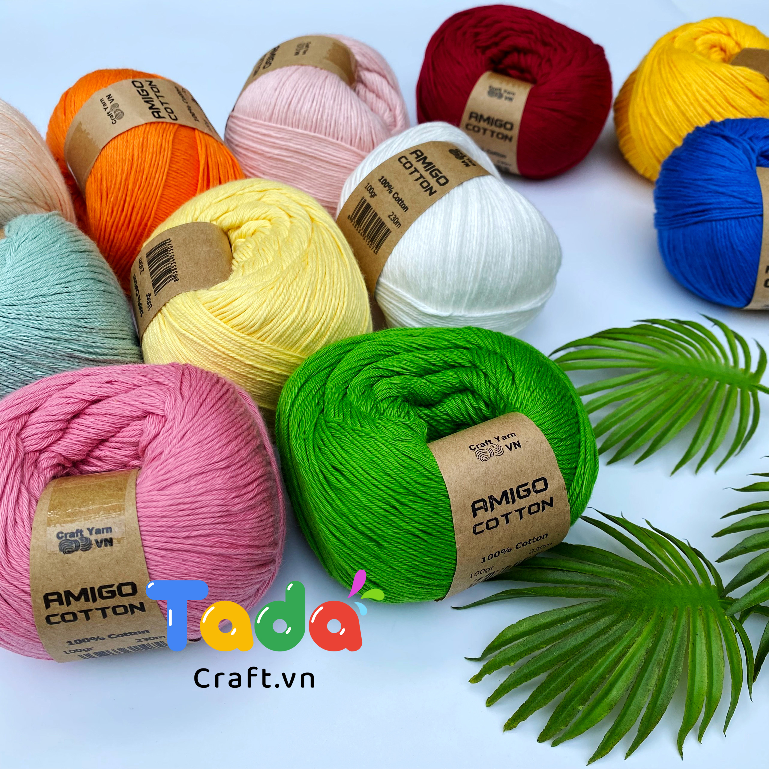 Sợi Amigo Craft Yarn VN 100% Cotton (cuộn 100gr)