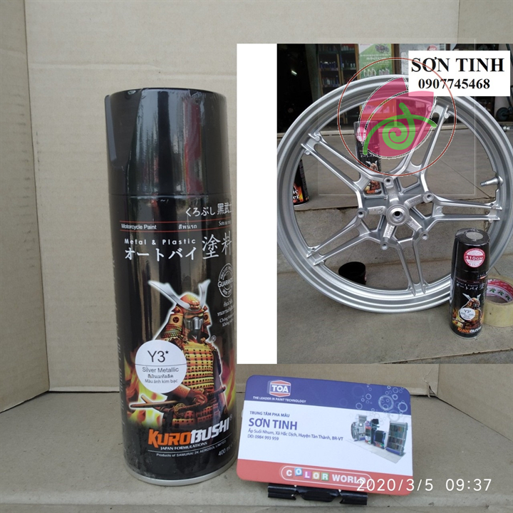 Y3 SƠN SAMURAI SƠN XỊT MÀU bạc ánh kim