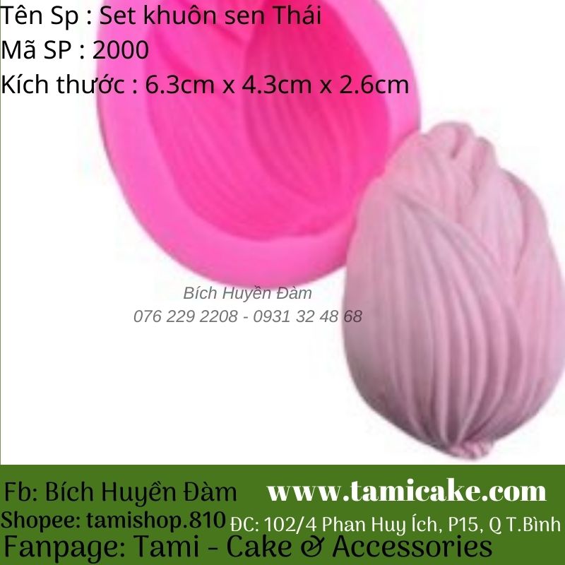[HCM]Set 4 khuôn silicon sen làm chè trôi nước
