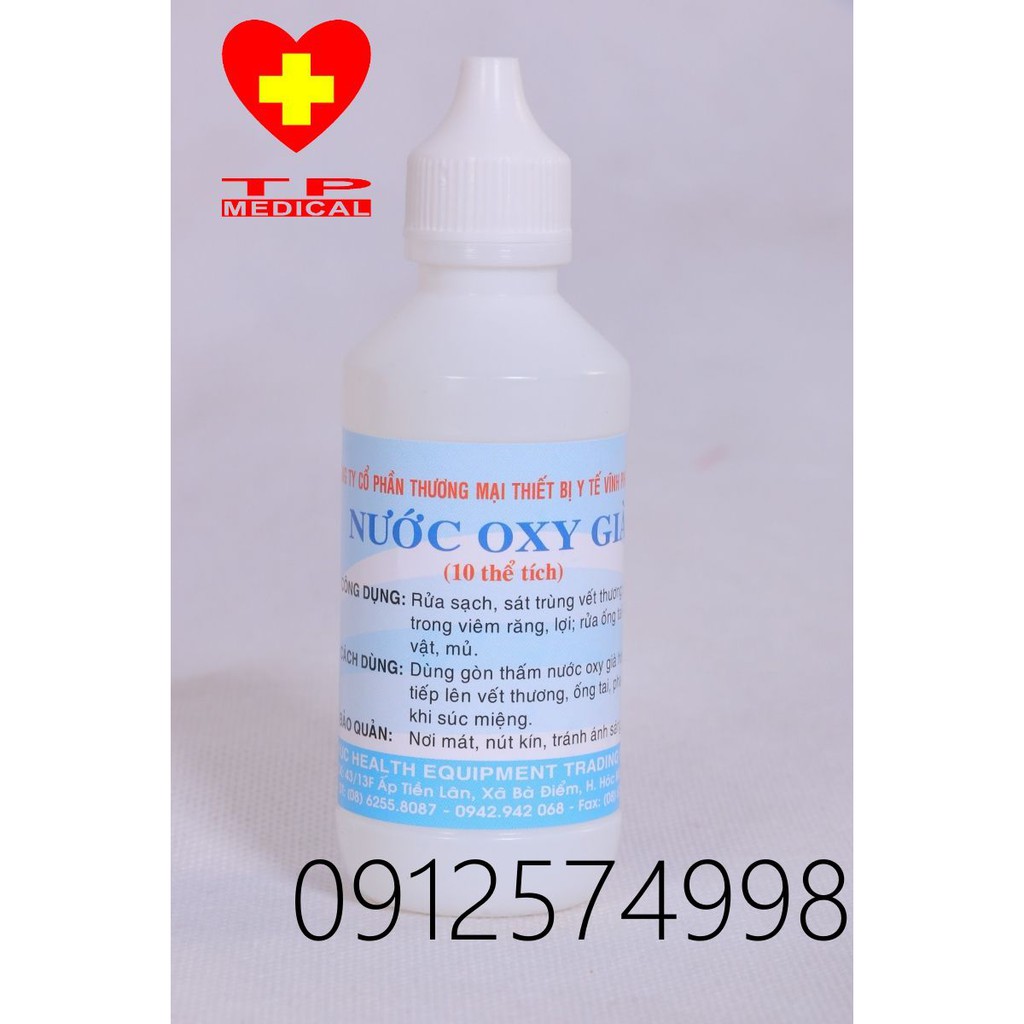 [Mã COSDAY621 -10% đơn 150K] Nước oxy già Vĩnh Phúc 60ml 10 chai/ lốc