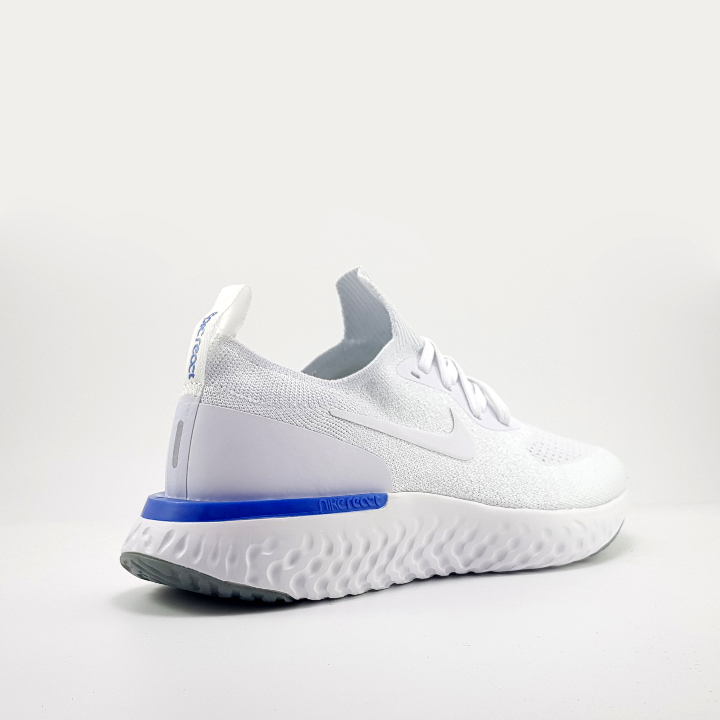 Giày Sneaker Epic React Flyknit White/blue - Giày Gym - Giày chạy bộ - Giày thể thao