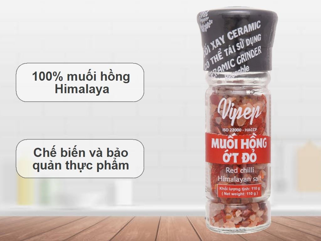 Muối hồng ớt đỏ Vipep hũ 110g