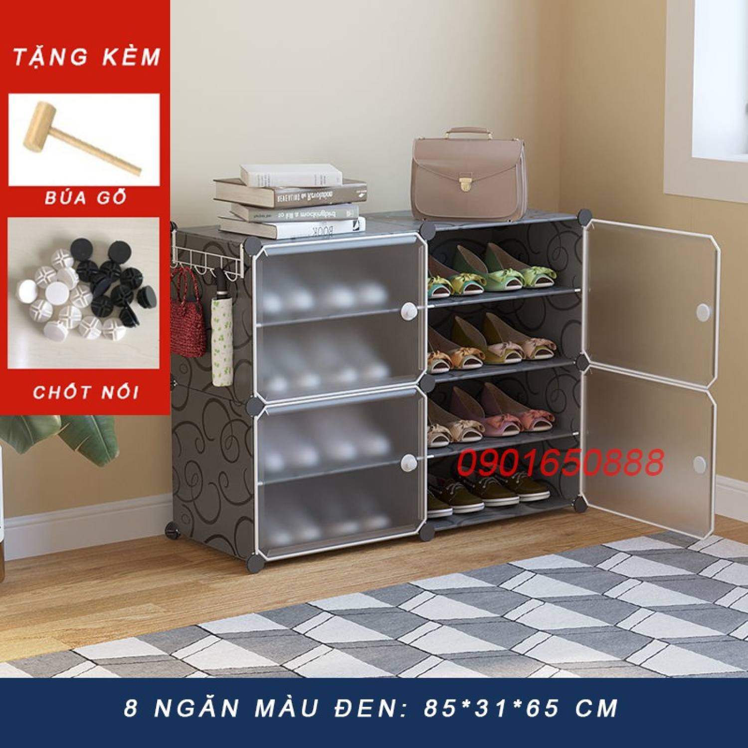 [TỦ GIÀY 6-8 NGĂN] Tủ nhựa đựng giày lắp ɡhép đa năng