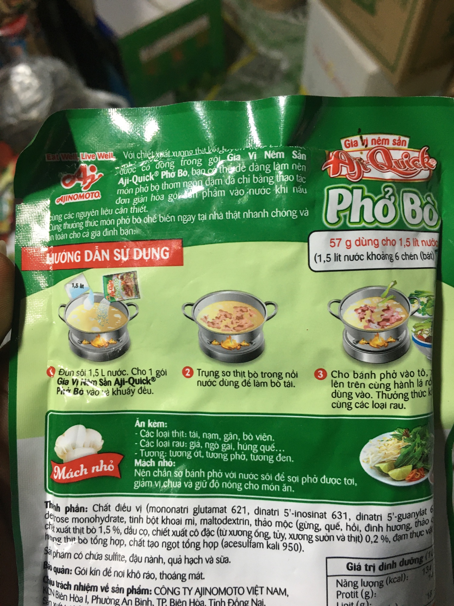 Gia vị nêm sẵn Phở Bò Aji-Quick 57g