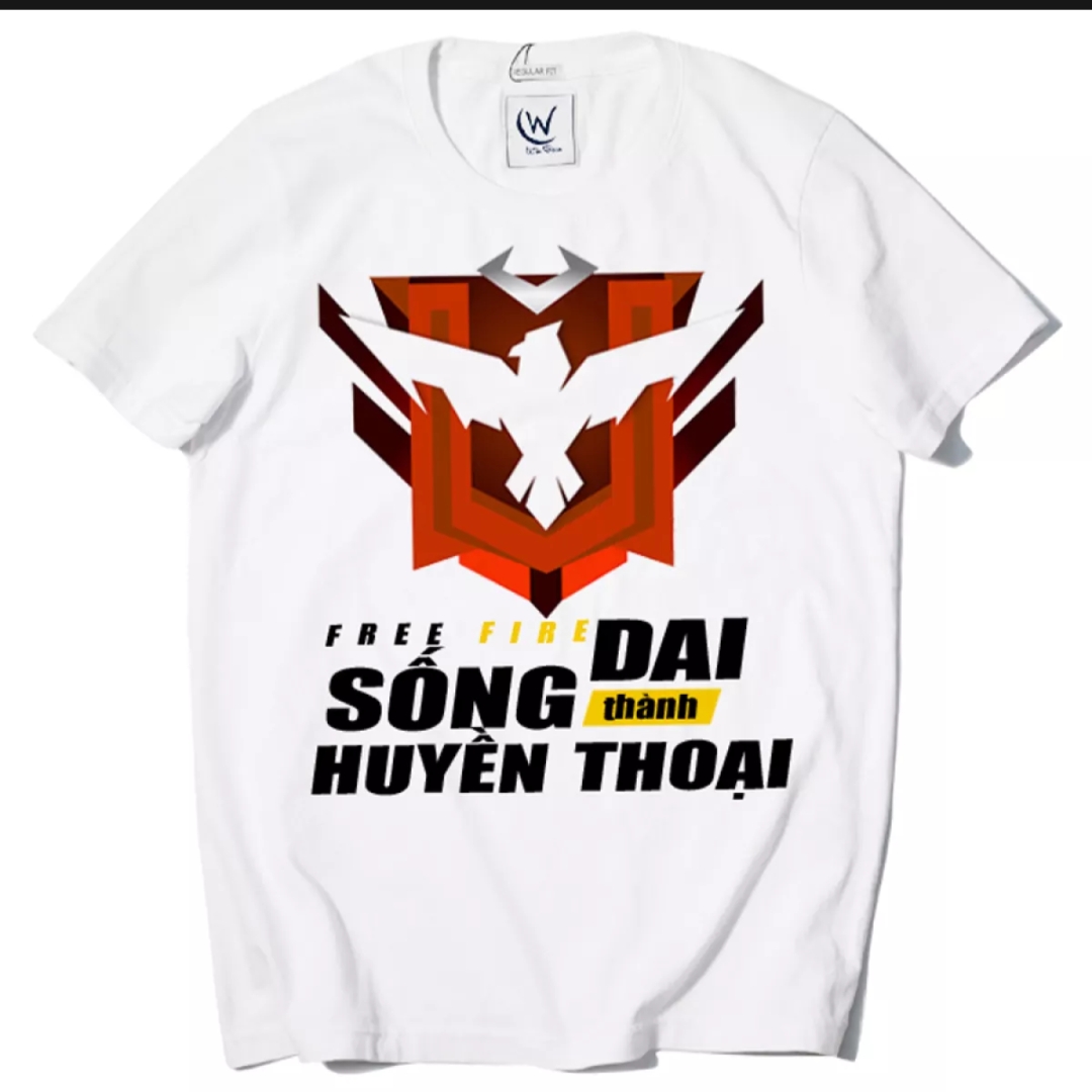 áo thun free fire in hình mặt quỷ