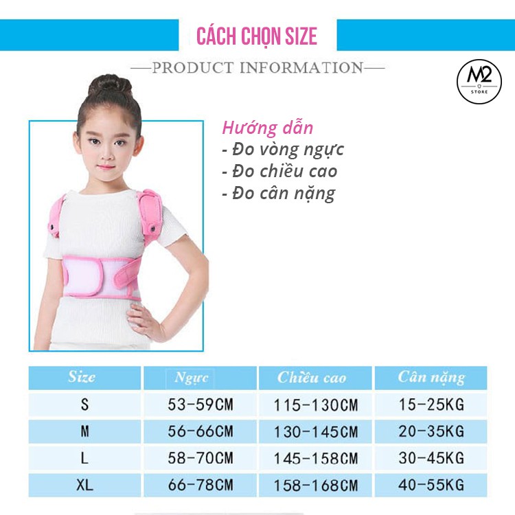 Đai Chống Gù Lưng Đai chữa lưng tôm cho trẻ em DCGL01