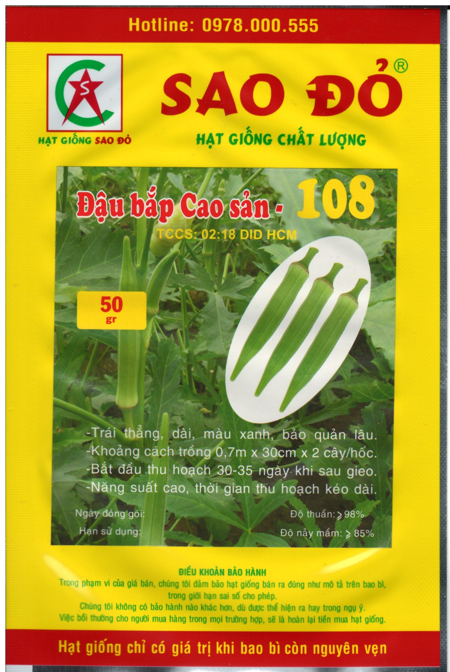 [HCM]hạt giống đậu đũa 522 gói 10 gr