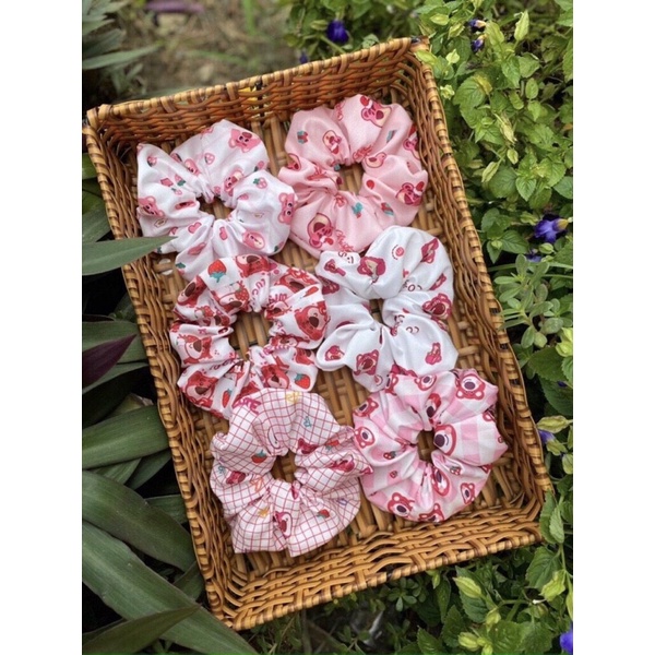 cột tóc vải scrunchies nhiều hình