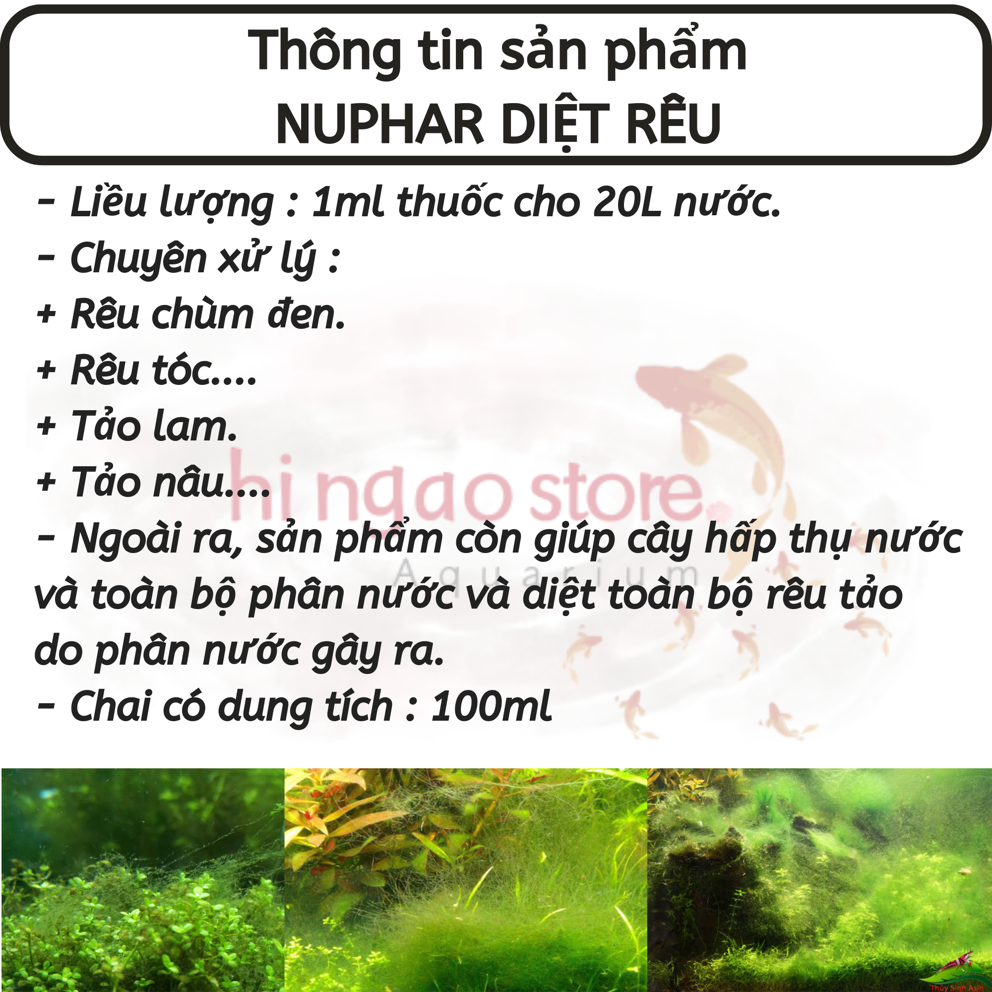 Nuphar solution removal Moss-algae harm-remove the whole all kinds Moss harm stubborn in tank aquatic | hingaostore.
