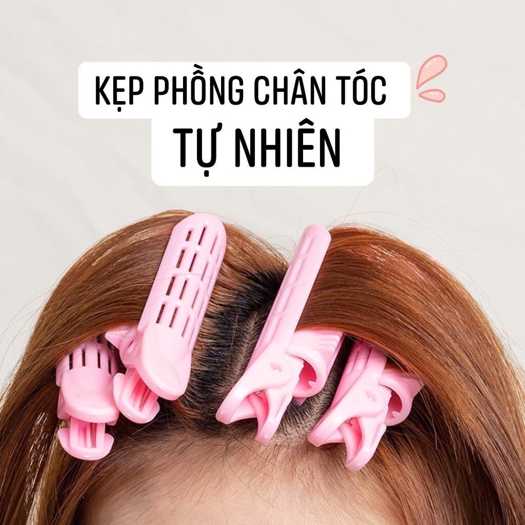 BỘ 2 CÁI KẸP PHỒNG CHÂN TÓC TỰ NHIÊN HÀN QUỐC KHÔNG NHIỆT, KHÔNG HƯ TỔN TÓC