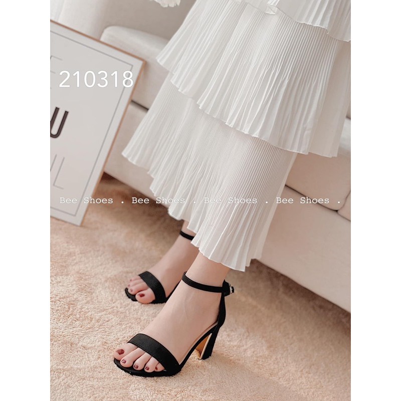Sandal da lộn gót vuông 7cm hàng vnxk