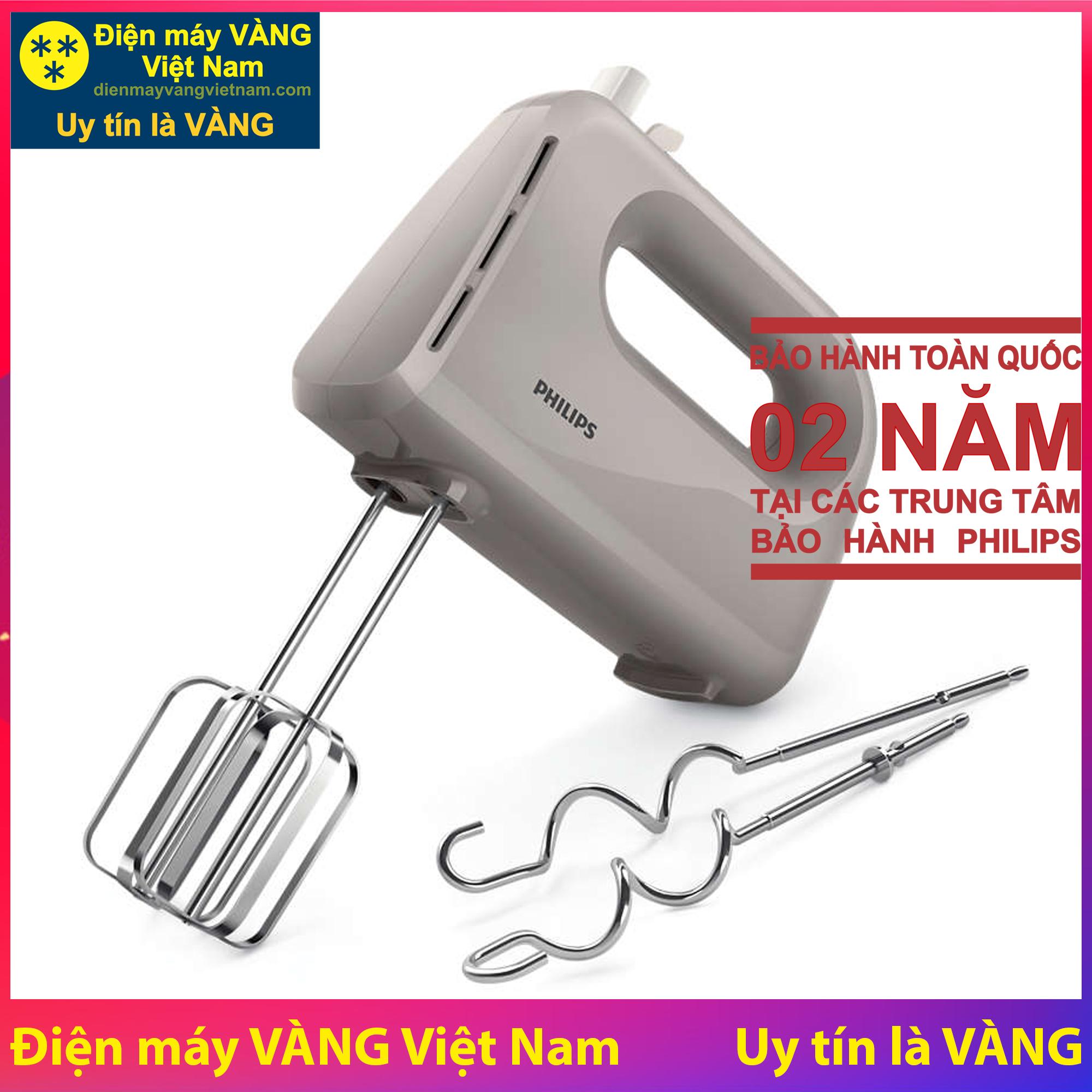 Máy đánh trứng cầm tay Philips HR3705 (Xám) - Hàng chính hãng (Bảo hành 2 năm tại các Trung tâm bảo hành Philips trên toàn quốc)