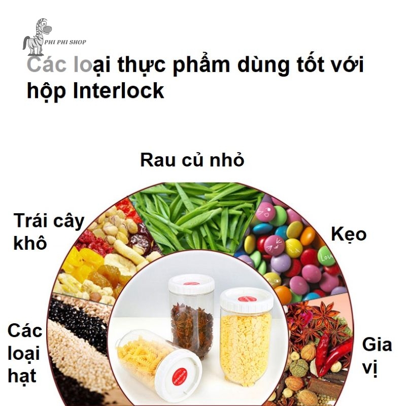[HCM]Bộ 6 Hộp Bảo Quản Lock&Lock Interlock INL303S010