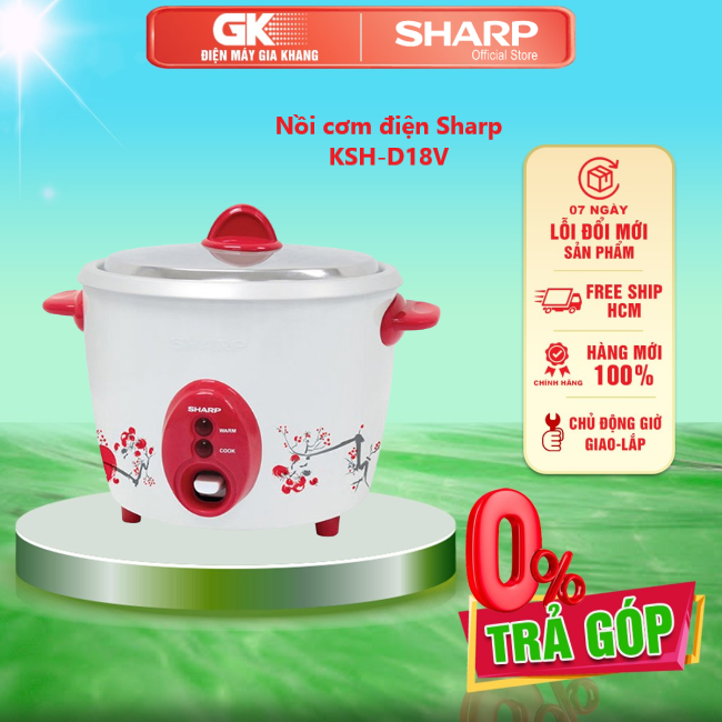 Nồi cơm điện sharp ksh-d18v 1.8l 700w - giao toàn quốc - freeship hcm