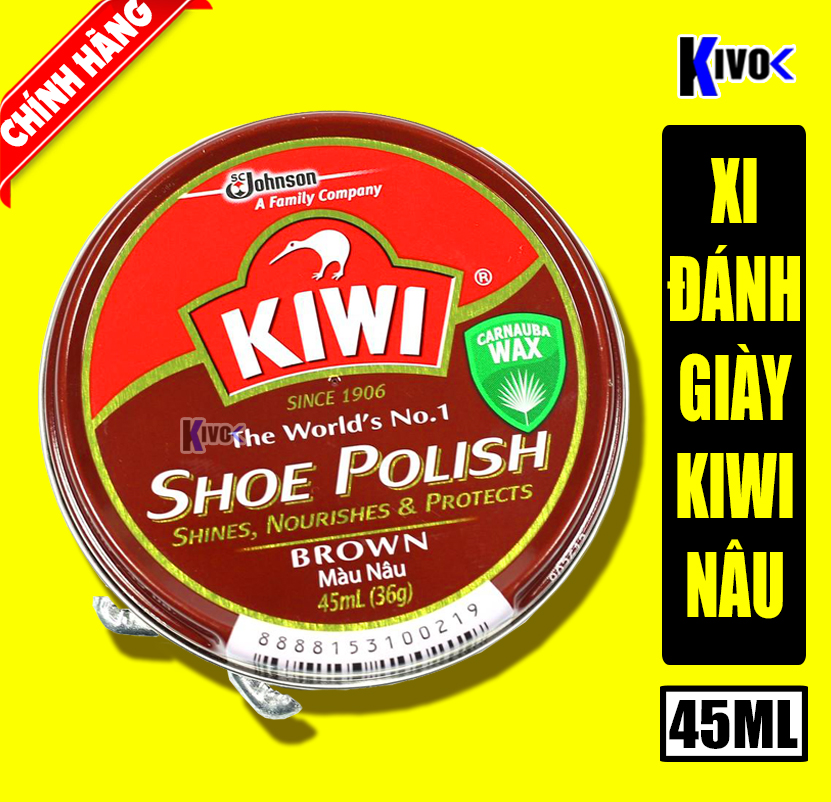 Xi Đánh Bóng Giày Nâu Kiwi - Đánh Bóng Giày Da Lau Giày Dạng Sáp