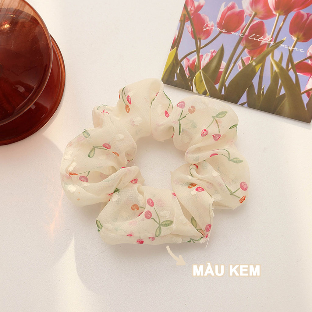 Cột tóc vải Scrunchies quả Anh Đào CT59