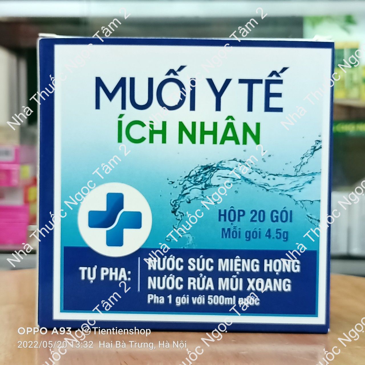 Muối y tế ích nhân gói tự pha - hộp 20 gói - 1 gói pha với 500ml nước