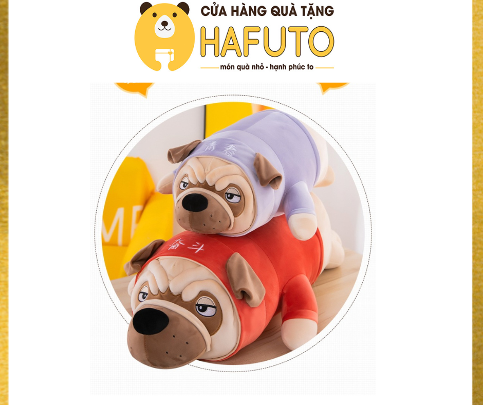 Gấu Bông Chó mặt xệ mặc áo hoodie cao cấp