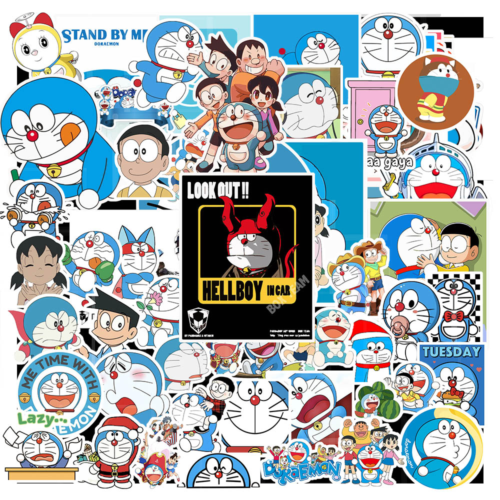 Bộ 50 Miếng Dán Chống Thấm Nước Hình Doraemon Xinh Xắn