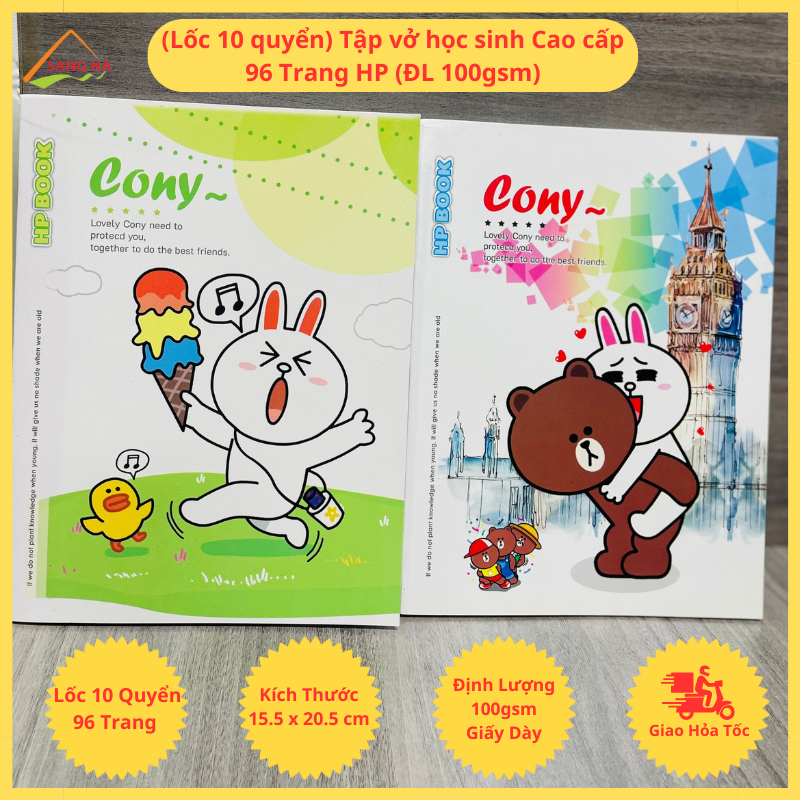 (Lốc 10 quyển) Tập vở học sinh Cao cấp 96 Trang HP (ĐL 100gsm) Vở 4 ôly