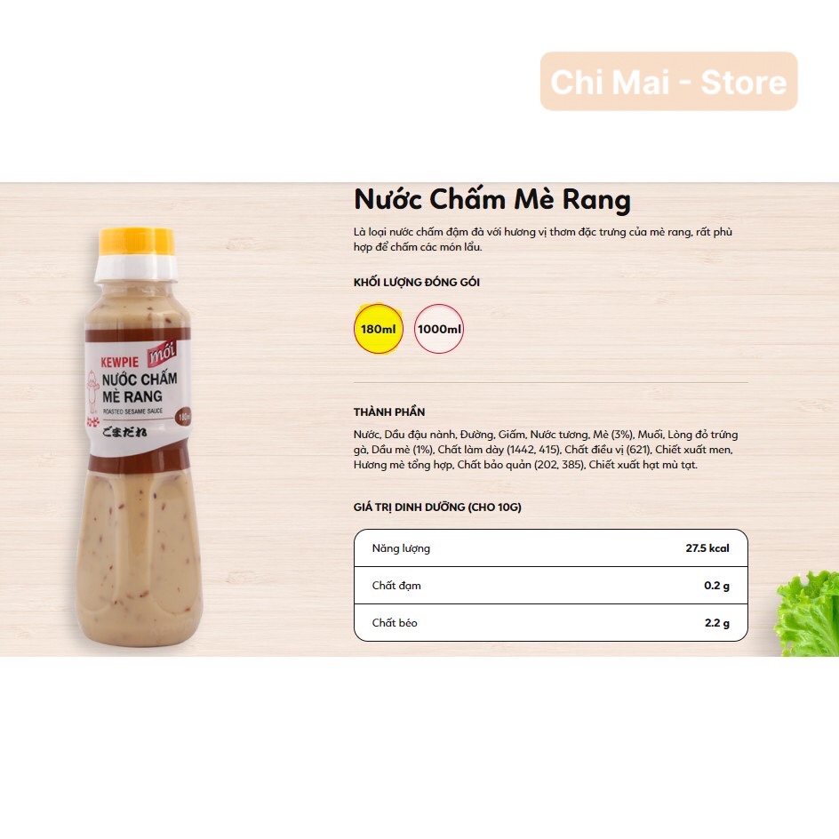 Nước chấm mè rang Kewpie Chai 180ml