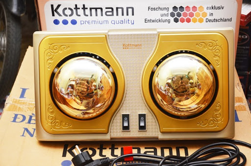 Đèn sưởi nhà tắm Kottmann 2 bóng vàng K2B-H (Trắng phối vàng)