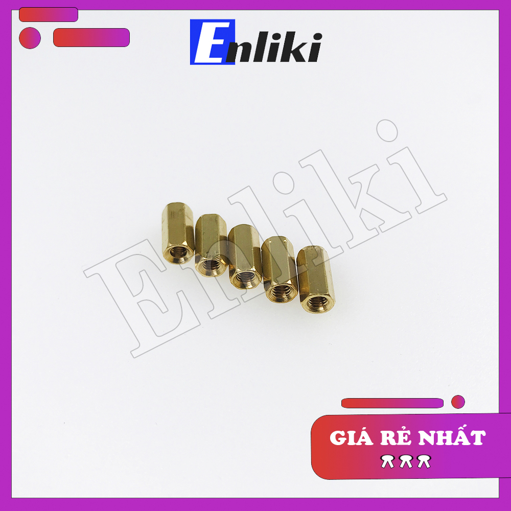 Cọc Đồng M3 Cao 10mm 2 đầu Cái-Cái