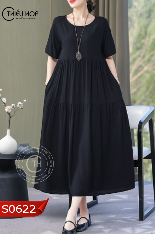 Đầm chiffon dáng suông dài che khuyết điểm tốt