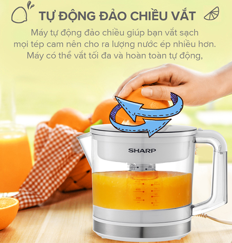 Máy vắt cam tự động Sharp J407-BK