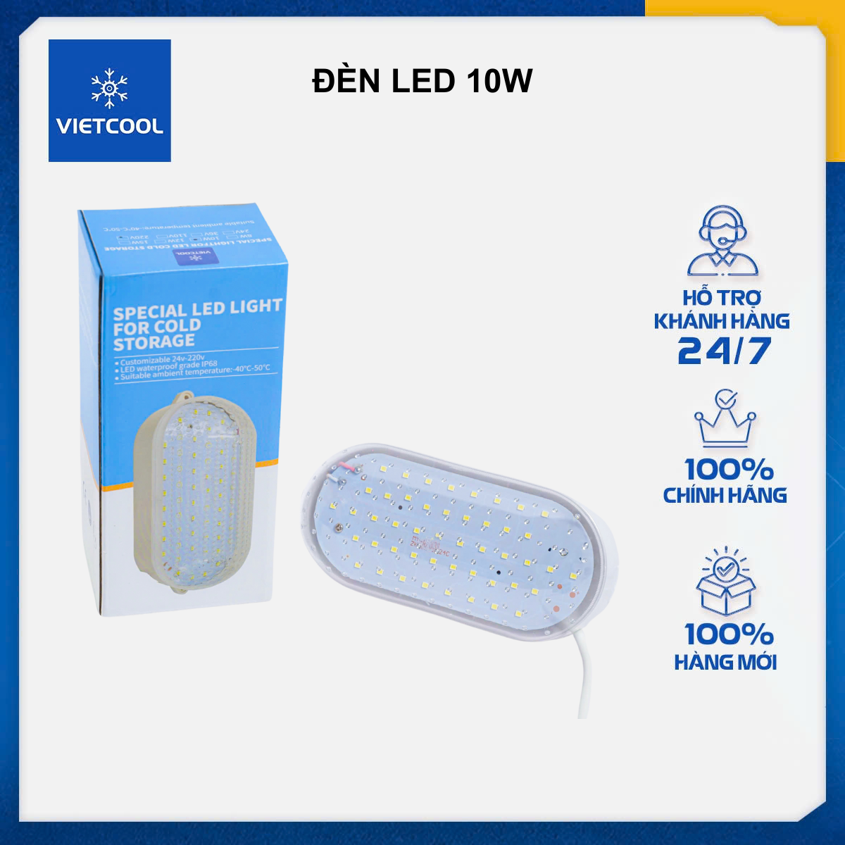 ĐÈN LED KHO LẠNH OVAL 10W - Ánh sáng trắng