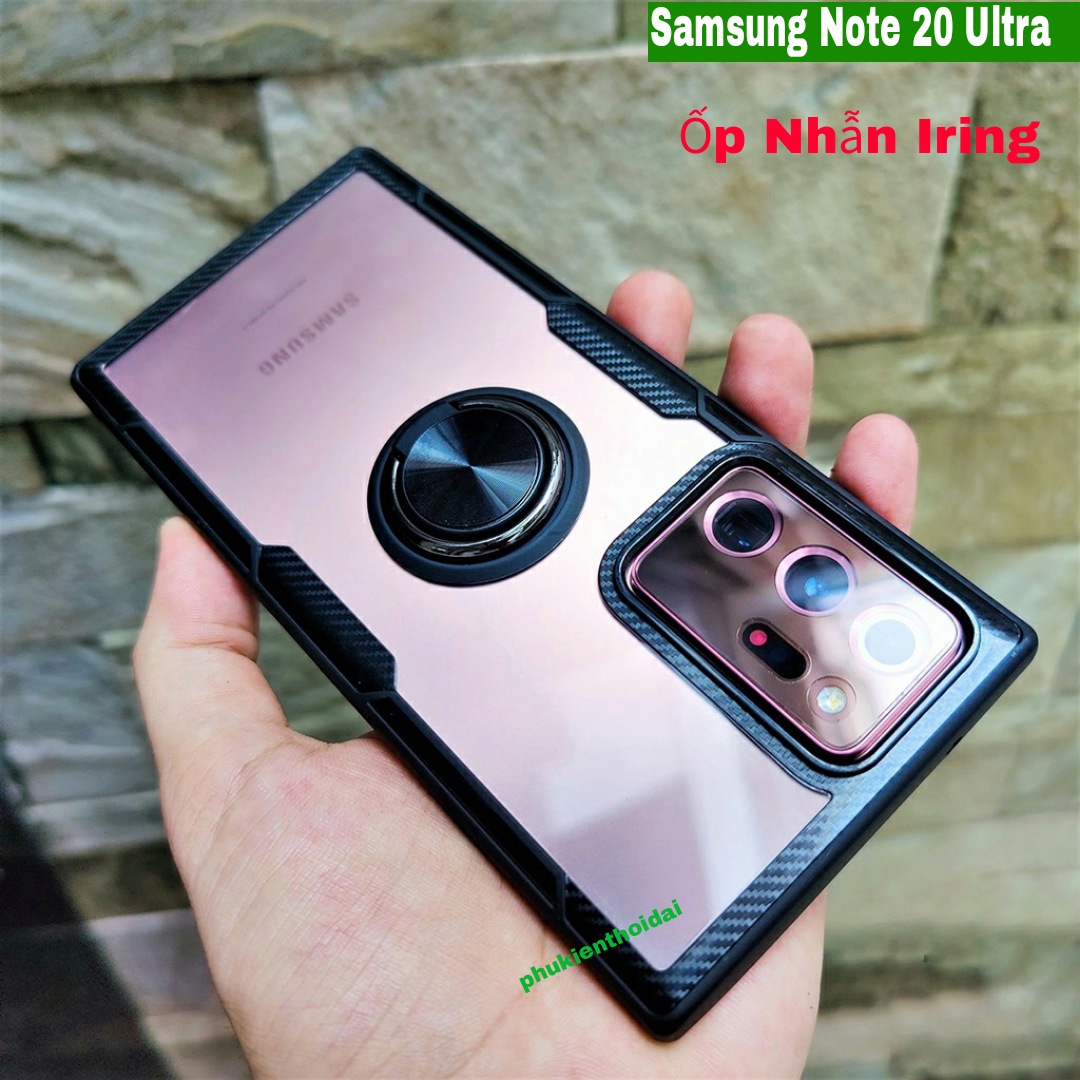 Ốp lưng Samsung Note 20 Ultra chống sốc Iring giá đỡ lưng trong viền màu bảo vệ toàn diện
