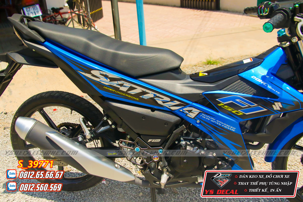 Tem rời Satria,Raider Fi xanh đen