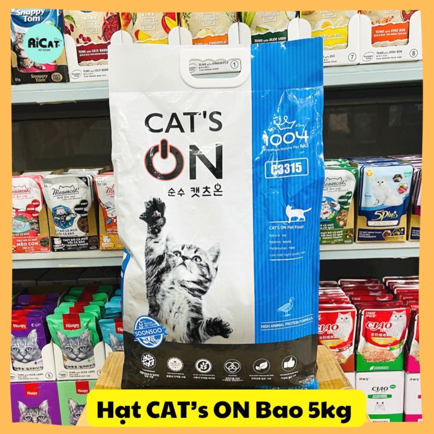 Thức Ăn Hạt CATS ON Cho Mèo Hạt CatsOn Ngăn Ngừa Bệnh Đường Ruột - Bao 5kg