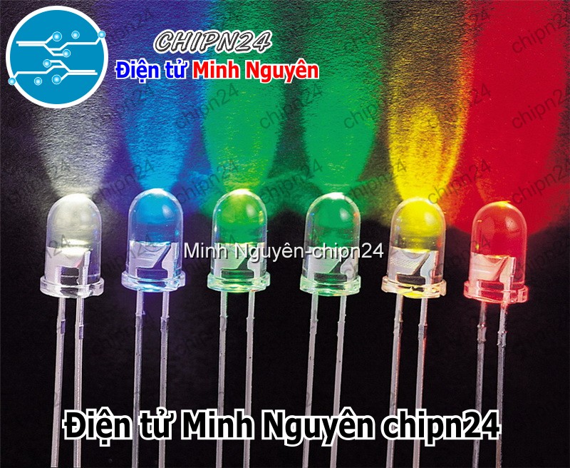 [1 bộ] Combo Led 5mm siêu sáng (5 màu, mỗi màu 10 bóng) - HH000873