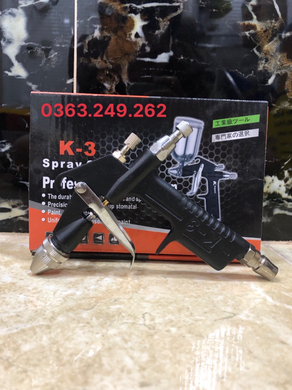 Súng phun sơn mini K3 KAPUSI , Đầu phun 0.6mm