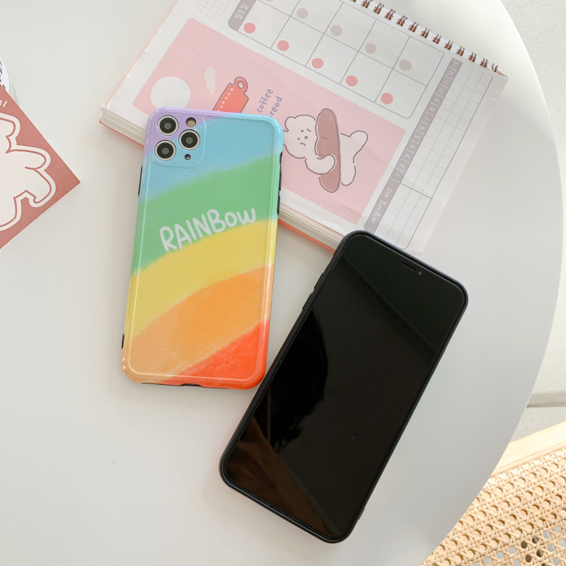 [ SALE LỖ ] Ốp Lưng Silicon IMD Bảo Vệ Camera Rainbow