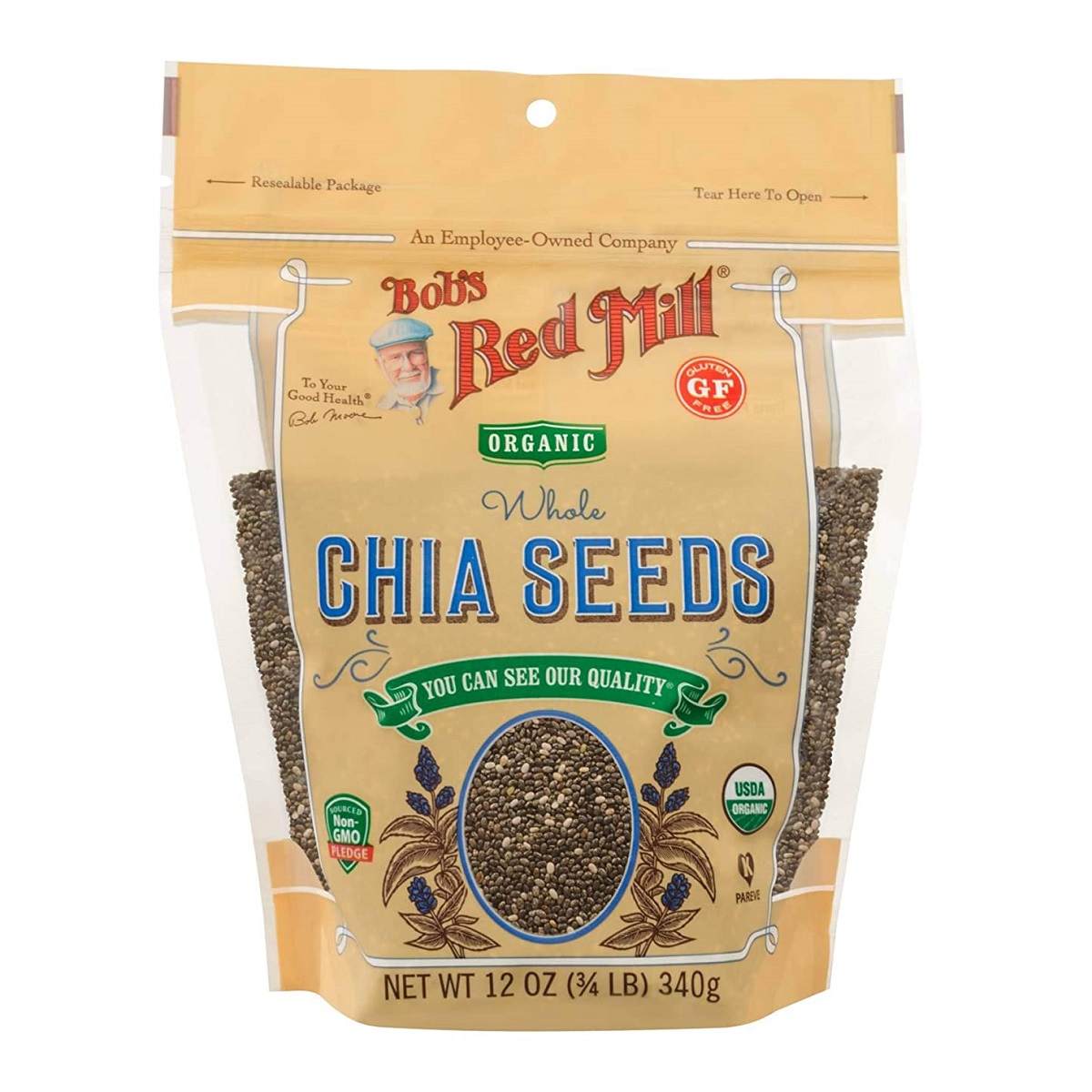 Hạt Chia Nguyên Hạt Hữu Cơ Bob's Red Mill, Gói 340g (12 Oz.)