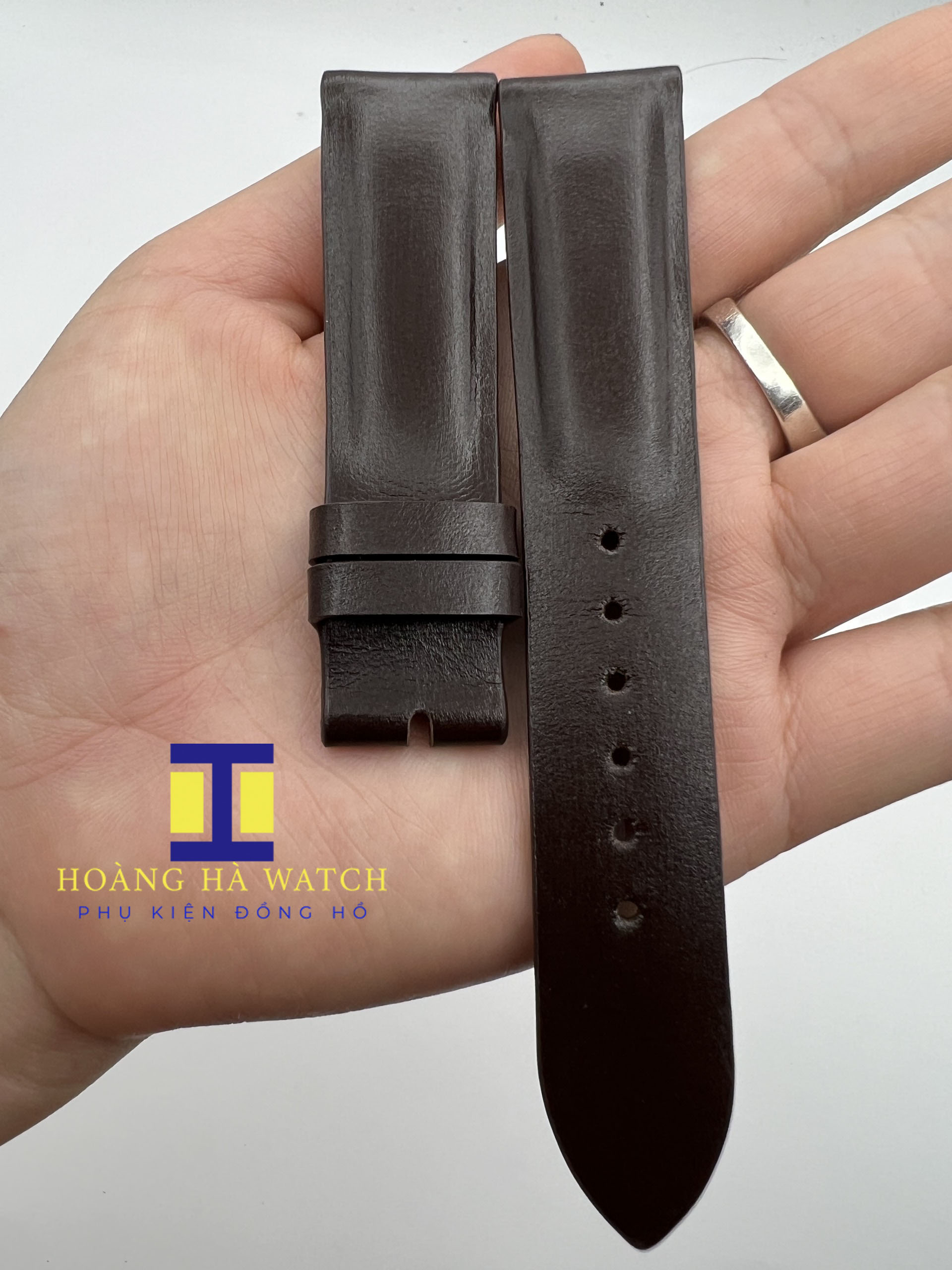 Dây đồng hồ Hoàng Hà da bò pullup thật thủ công size nam