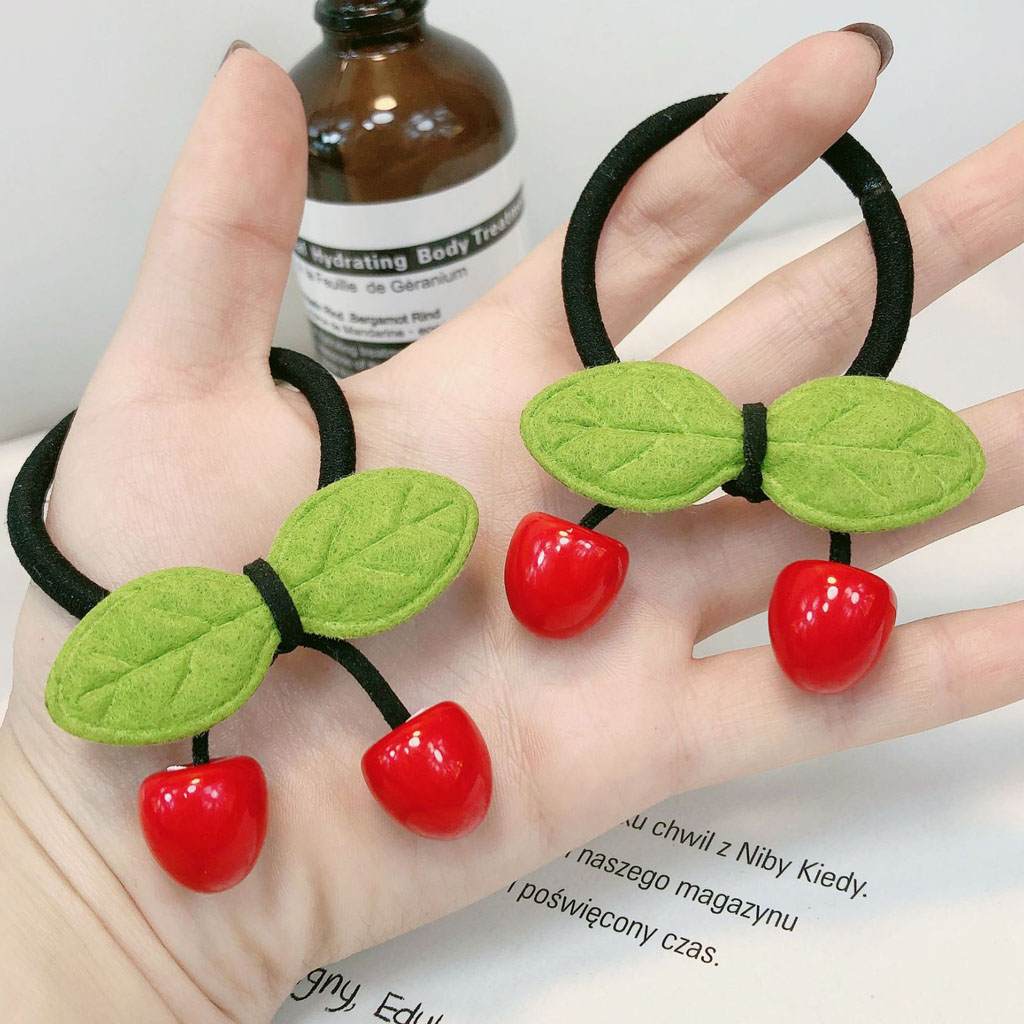 [Set 2] Cột tóc Cherry lá cây dễ thương CT96